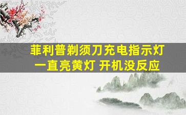 菲利普剃须刀充电指示灯一直亮黄灯 开机没反应